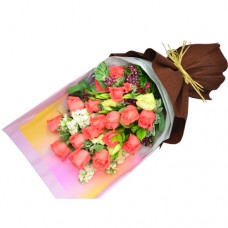 18pcs PINK Roses Valentine Bouquet